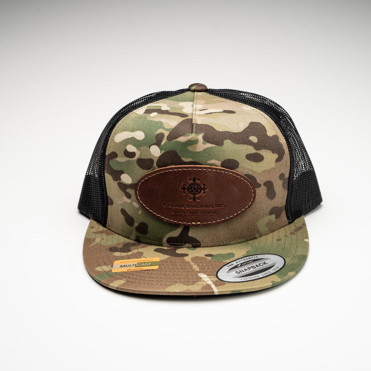 Debossed Heat Pressed - Yupoong 6006MC Cap Camo Trucker Mesh Snapback Hat ~ Customized with YOUR LOGO