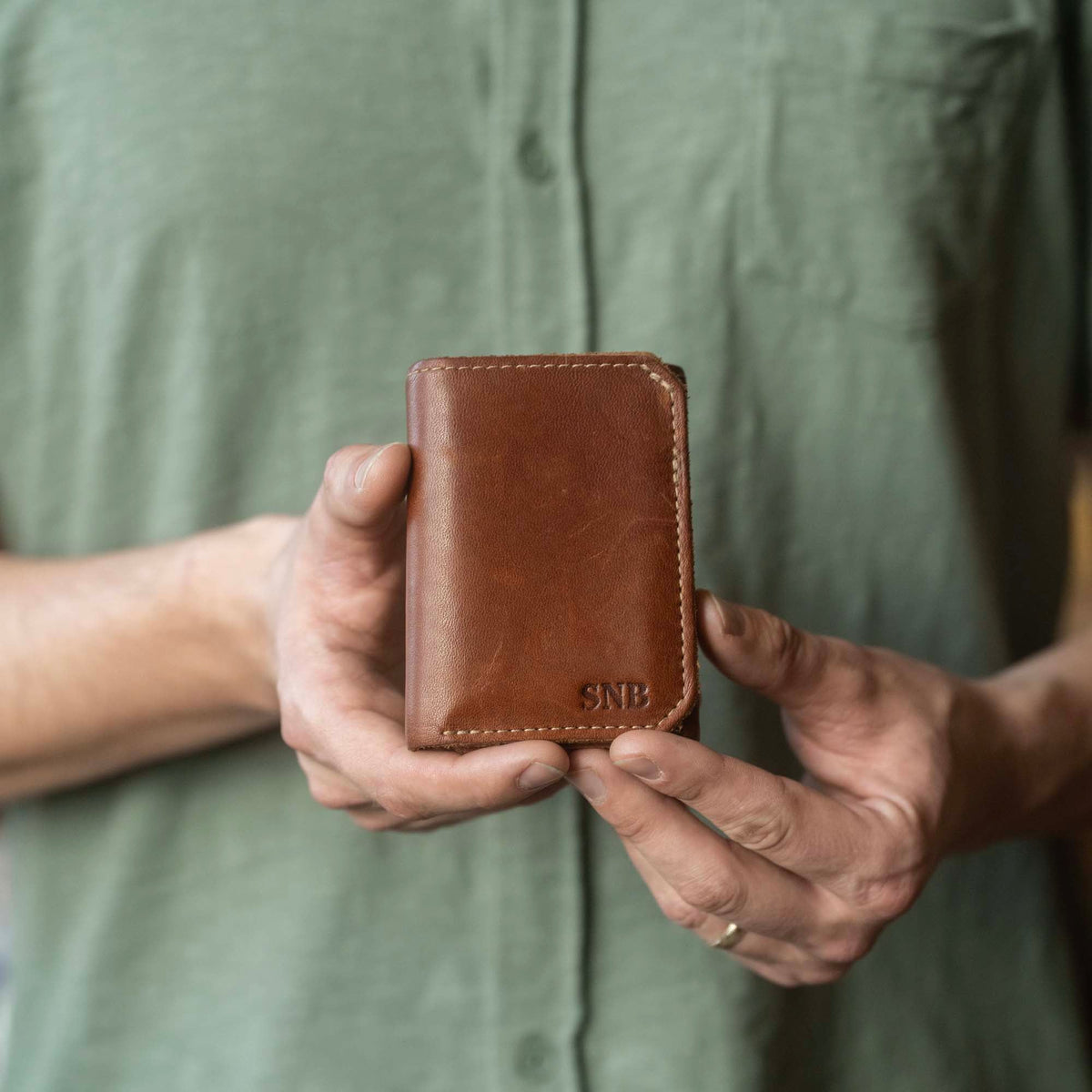 The Trifecta Personalized Leather Tri-Fold Wallet with ID Slot