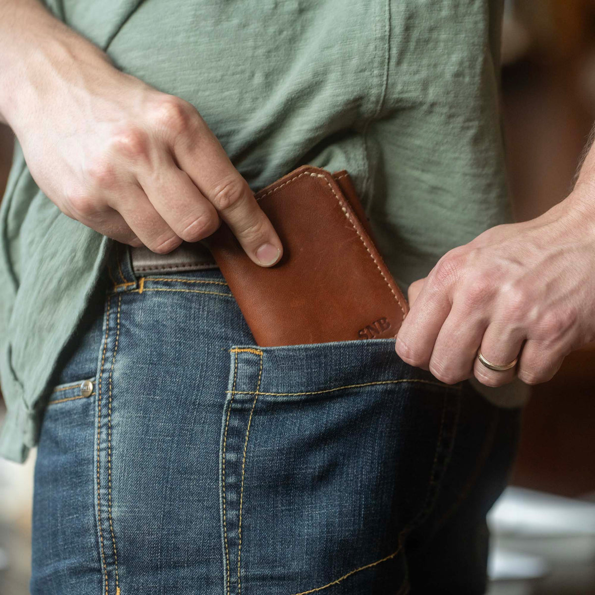 The Trifecta Personalized Leather Tri-Fold Wallet with ID Slot