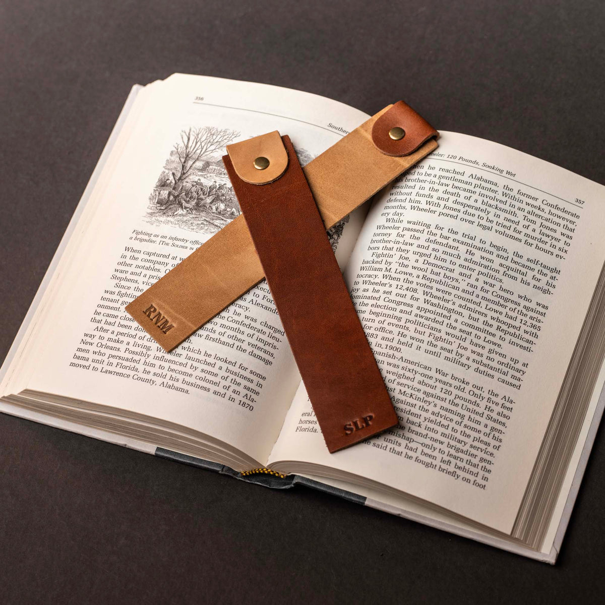 The Scribe - Personalized Fine Leather Two-Tone Bookmark