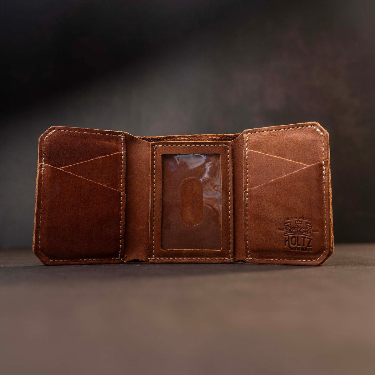 The Trifecta Personalized Leather Tri-Fold Wallet with ID Slot