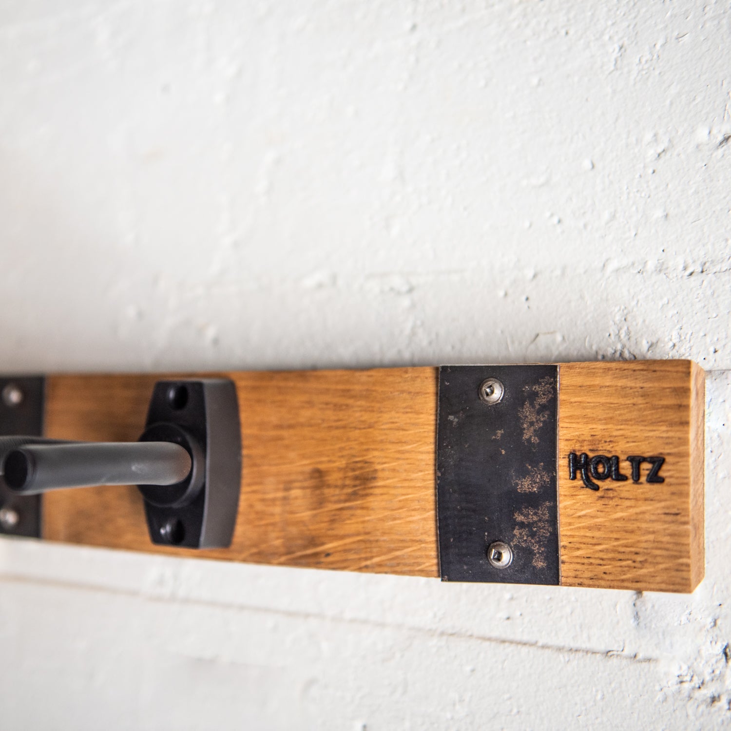 Guitar holder hanger made of Tennessee Whiskey Barrel wood