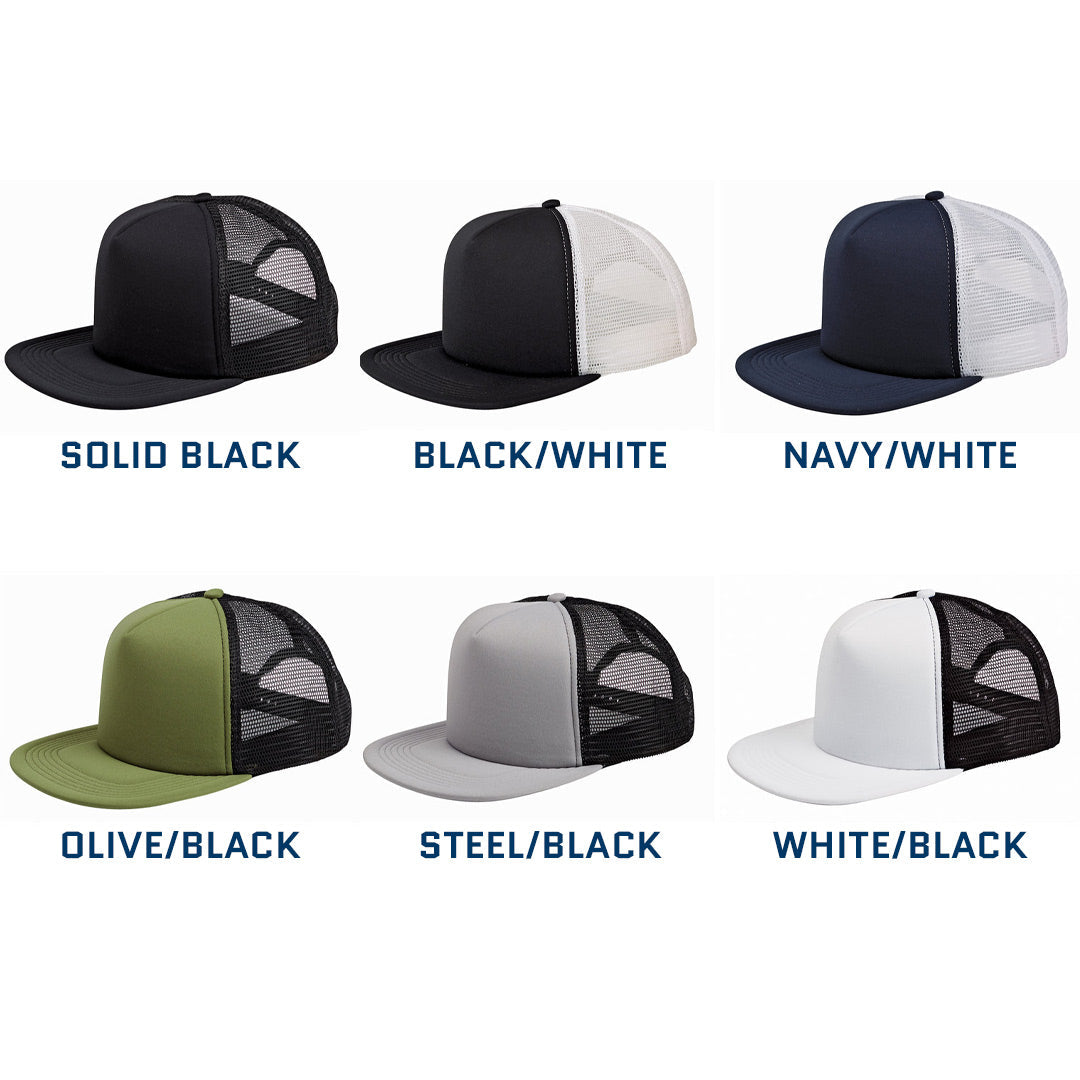 Debossed Heat Pressed - Big Accessories BG30 Foam Front Trucker Cap ~ Customized with YOUR LOGO